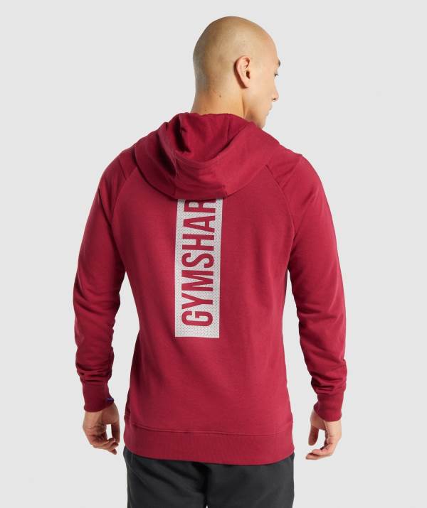 Panske Mikiny S Kapucňou Gymshark Bold Bordove | VT4280953
